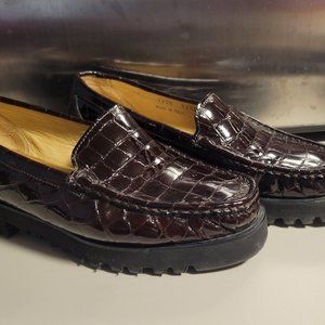 Ron White  Rita  penny loafers Brown Alligator pattern Italian Leather 7E